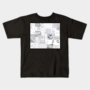 white aesthetic collage Kids T-Shirt